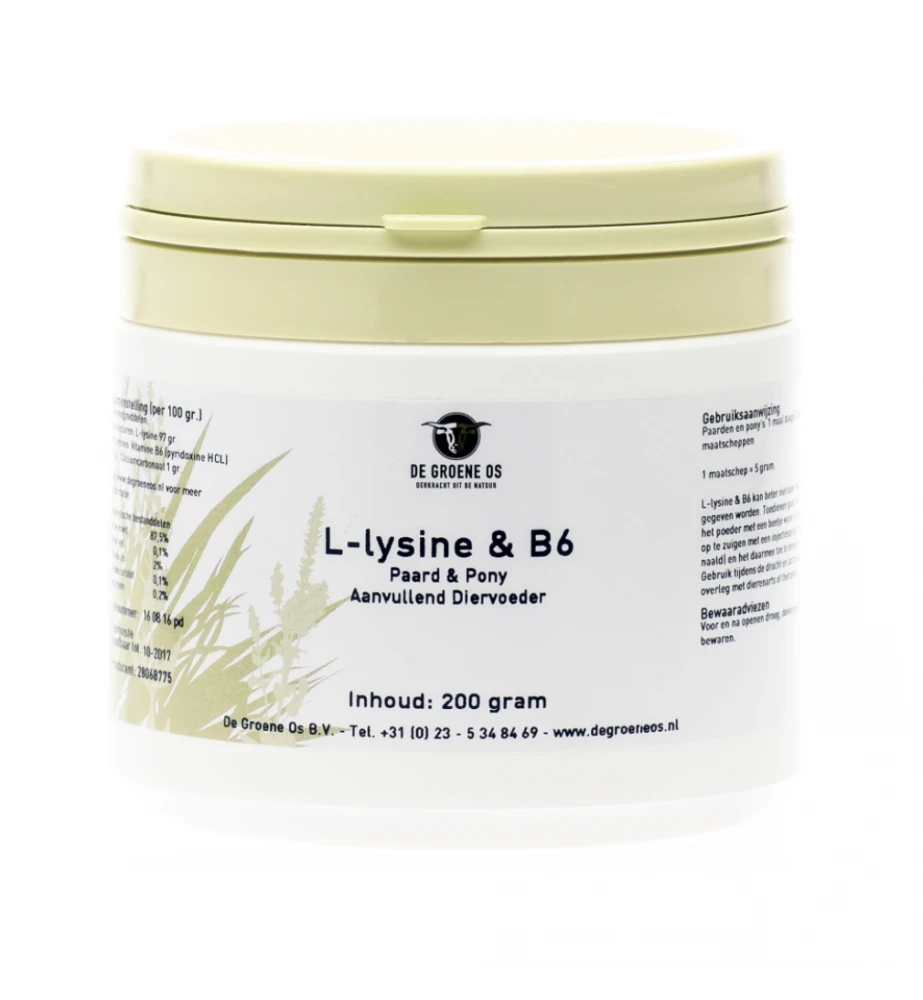 De Groene Os L-Lysine & B6 - 200 Gram 3 De Groene Os L-Lysine & B6 - 200 Gram